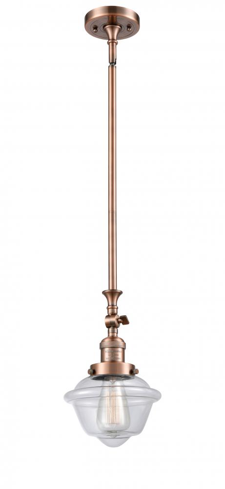 Oxford - 1 Light - 7 inch - Antique Copper - Stem Hung - Adjustable Mini Pendant