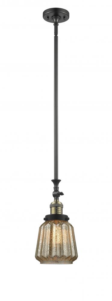 Chatham - 1 Light - 7 inch - Black Antique Brass - Stem Hung - Adjustable Mini Pendant
