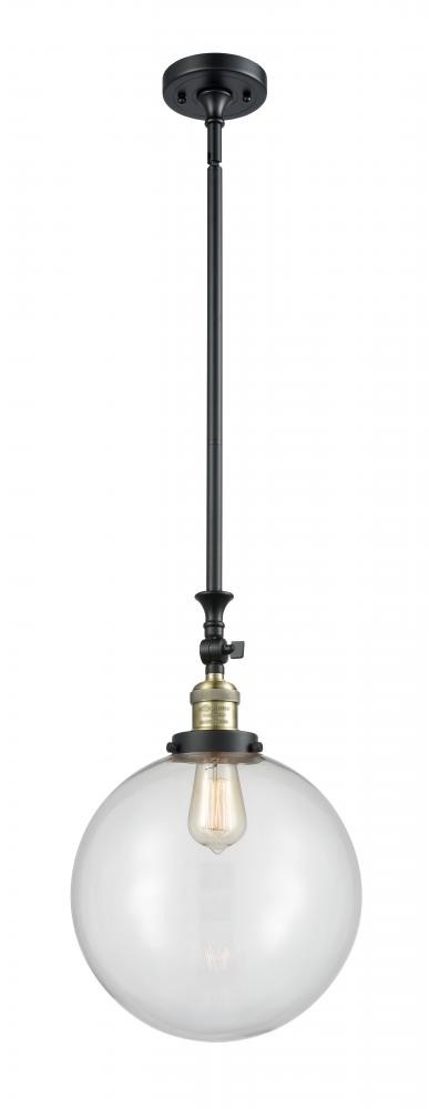 Beacon - 1 Light - 12 inch - Black Antique Brass - Stem Hung - Adjustable Mini Pendant