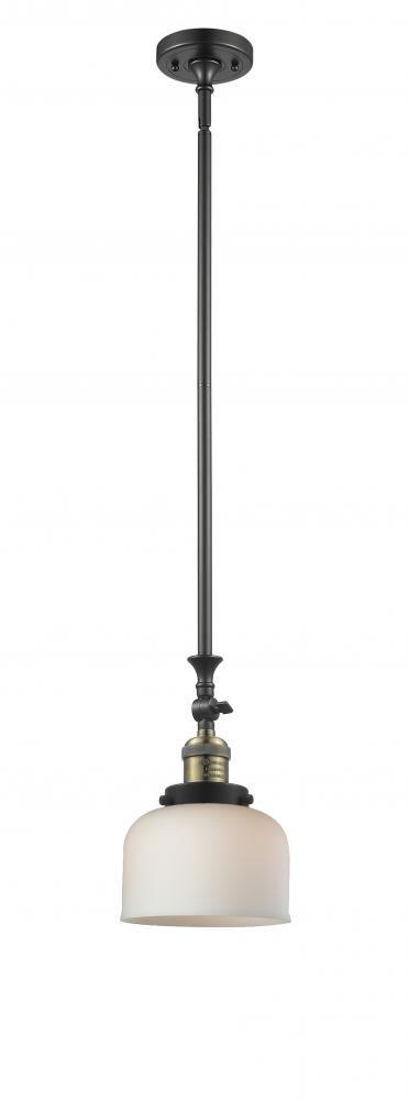 Bell - 1 Light - 8 inch - Black Antique Brass - Stem Hung - Adjustable Mini Pendant