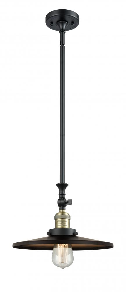 Appalachian - 1 Light - 12 inch - Black Antique Brass - Stem Hung - Adjustable Mini Pendant