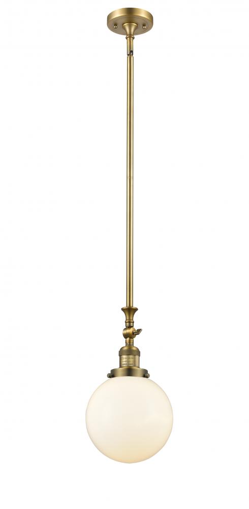 Beacon - 1 Light - 8 inch - Brushed Brass - Stem Hung - Adjustable Mini Pendant
