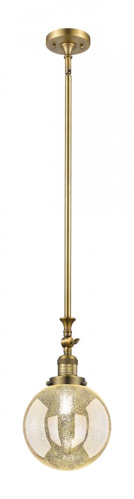 Beacon - 1 Light - 8 inch - Brushed Brass - Stem Hung - Adjustable Mini Pendant