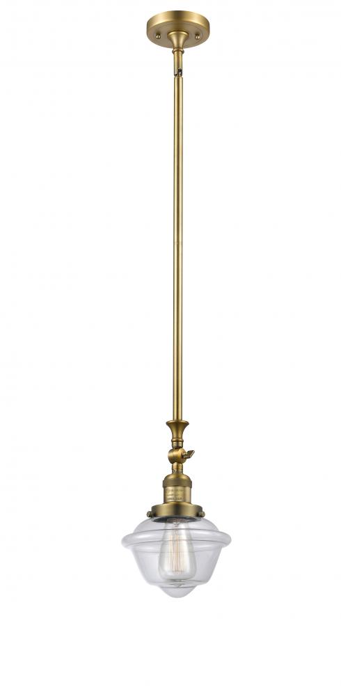 Oxford - 1 Light - 7 inch - Brushed Brass - Stem Hung - Adjustable Mini Pendant