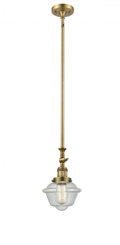 Oxford - 1 Light - 7 inch - Brushed Brass - Stem Hung - Adjustable Mini Pendant