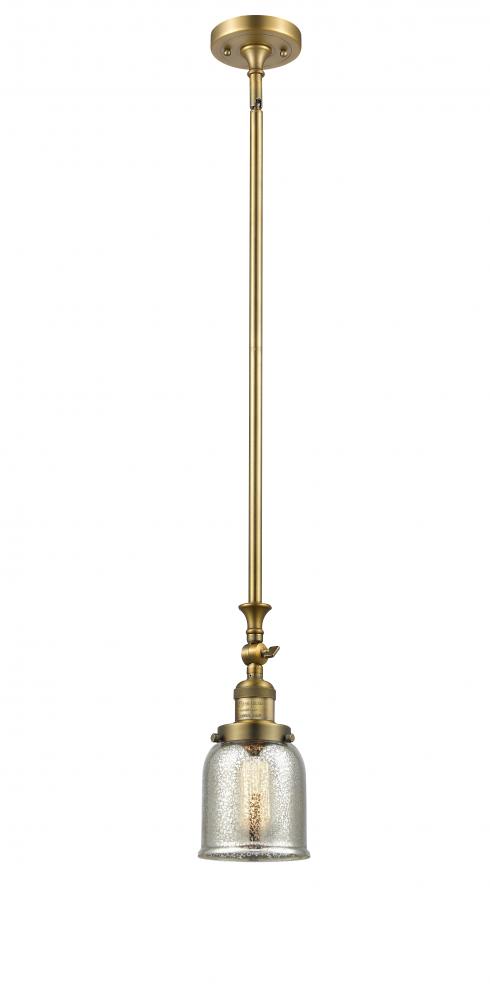 Bell - 1 Light - 5 inch - Brushed Brass - Stem Hung - Adjustable Mini Pendant