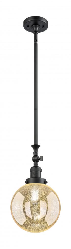Beacon - 1 Light - 8 inch - Matte Black - Stem Hung - Adjustable Mini Pendant