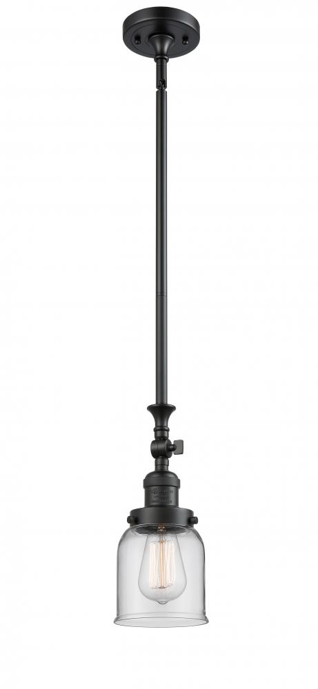 Bell - 1 Light - 5 inch - Matte Black - Stem Hung - Adjustable Mini Pendant