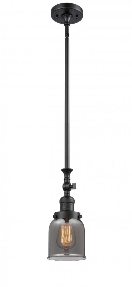 Bell - 1 Light - 5 inch - Matte Black - Stem Hung - Adjustable Mini Pendant