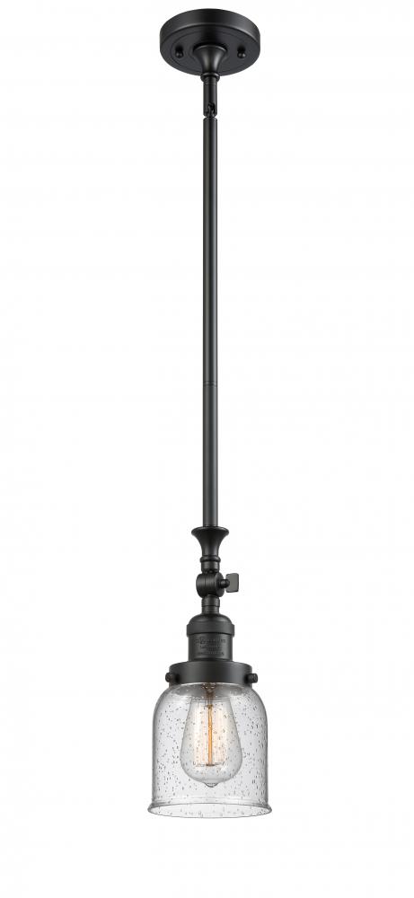 Bell - 1 Light - 5 inch - Matte Black - Stem Hung - Adjustable Mini Pendant