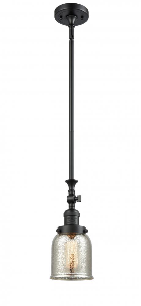 Bell - 1 Light - 5 inch - Matte Black - Stem Hung - Adjustable Mini Pendant
