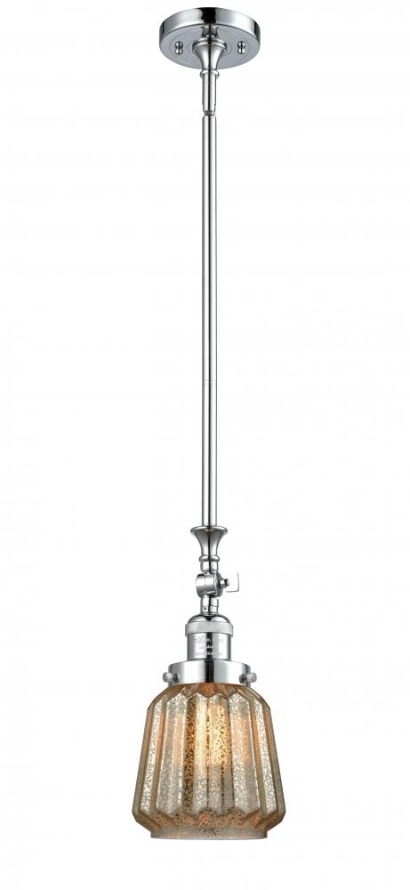 Chatham - 1 Light - 7 inch - Polished Chrome - Stem Hung - Adjustable Mini Pendant