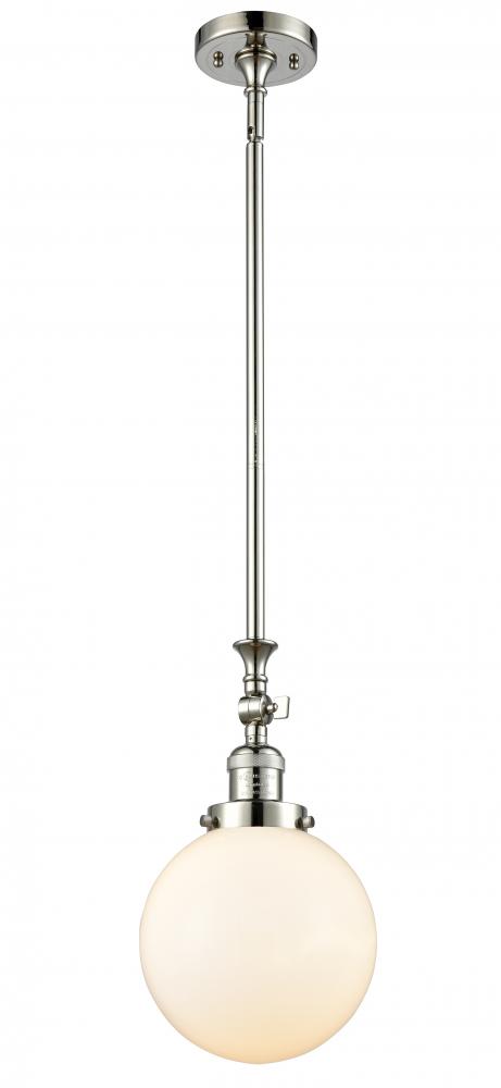 Beacon - 1 Light - 8 inch - Polished Nickel - Stem Hung - Adjustable Mini Pendant