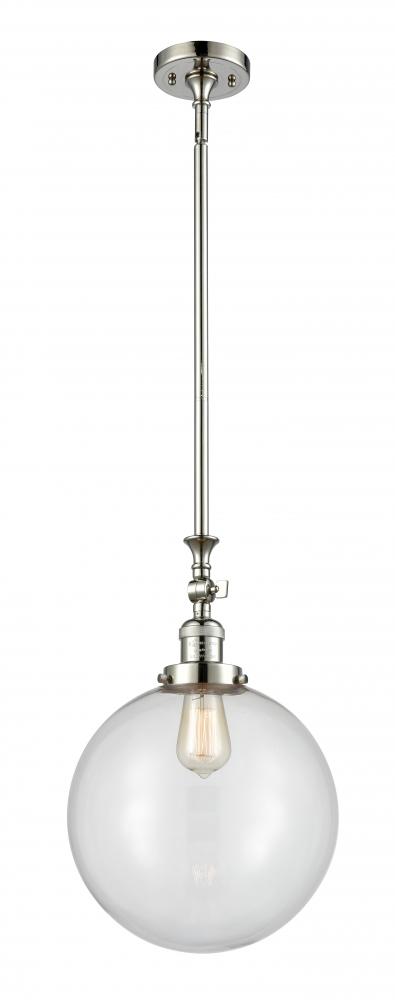 Beacon - 1 Light - 12 inch - Polished Nickel - Stem Hung - Adjustable Mini Pendant
