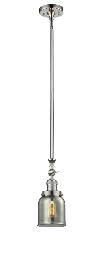 Bell - 1 Light - 5 inch - Polished Nickel - Stem Hung - Adjustable Mini Pendant