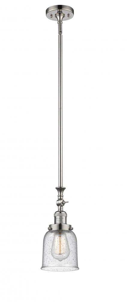 Bell - 1 Light - 5 inch - Polished Nickel - Stem Hung - Adjustable Mini Pendant