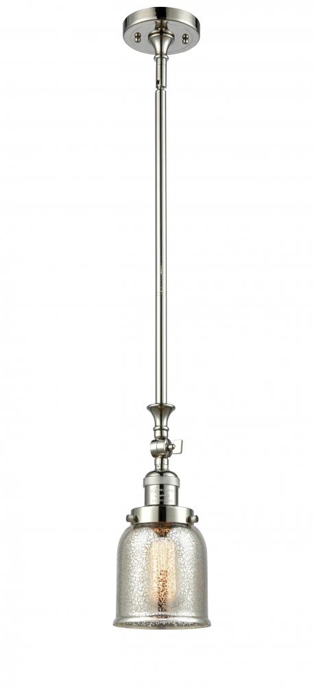 Bell - 1 Light - 5 inch - Polished Nickel - Stem Hung - Adjustable Mini Pendant