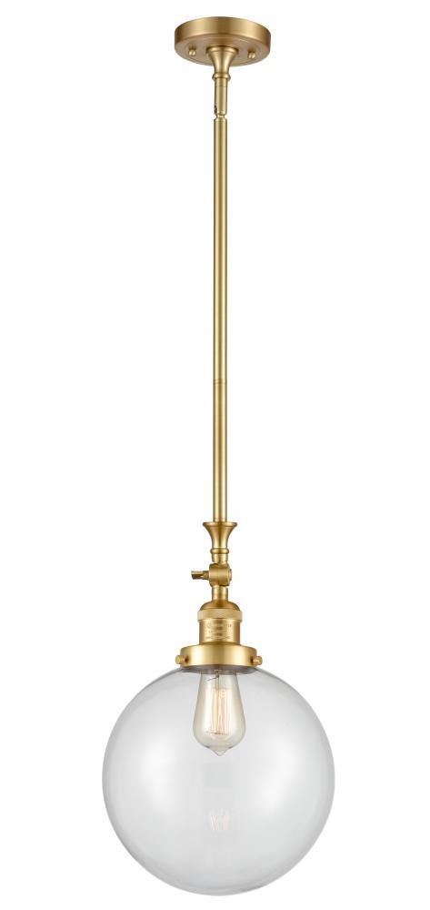 Beacon - 1 Light - 10 inch - Satin Gold - Stem Hung - Adjustable Mini Pendant