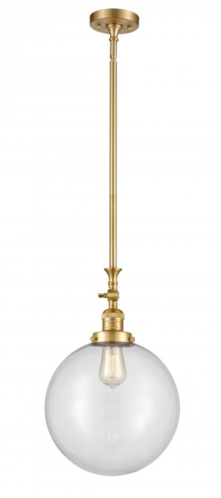 Beacon - 1 Light - 12 inch - Satin Gold - Stem Hung - Adjustable Mini Pendant