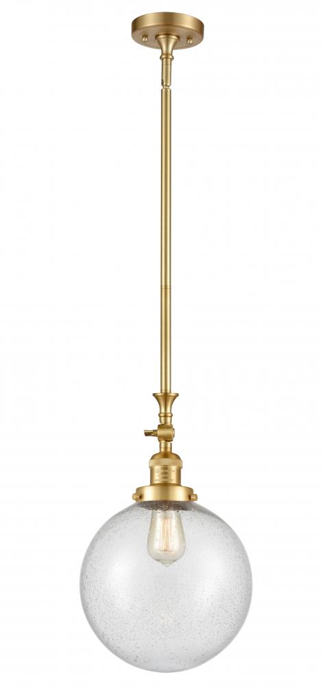 Beacon - 1 Light - 10 inch - Satin Gold - Stem Hung - Adjustable Mini Pendant