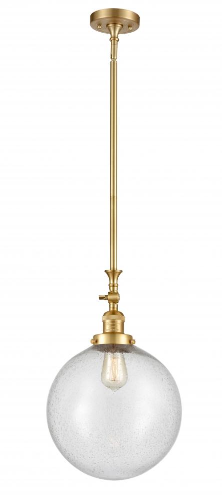 Beacon - 1 Light - 12 inch - Satin Gold - Stem Hung - Adjustable Mini Pendant