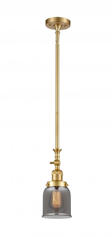 Bell - 1 Light - 5 inch - Satin Gold - Stem Hung - Adjustable Mini Pendant