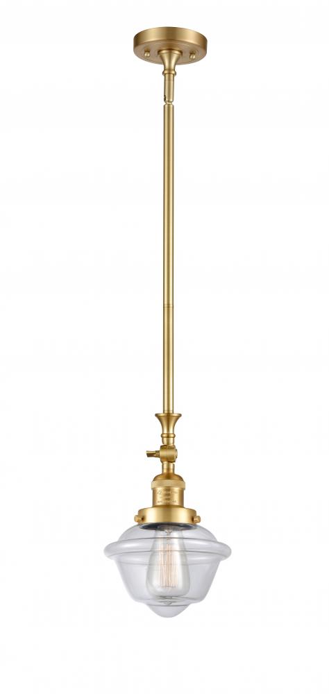 Oxford - 1 Light - 7 inch - Satin Gold - Stem Hung - Adjustable Mini Pendant