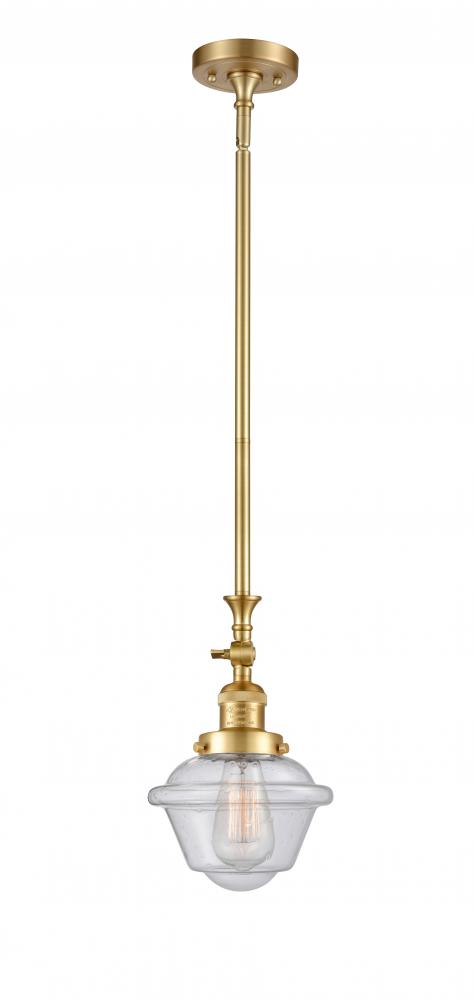 Oxford - 1 Light - 7 inch - Satin Gold - Stem Hung - Adjustable Mini Pendant