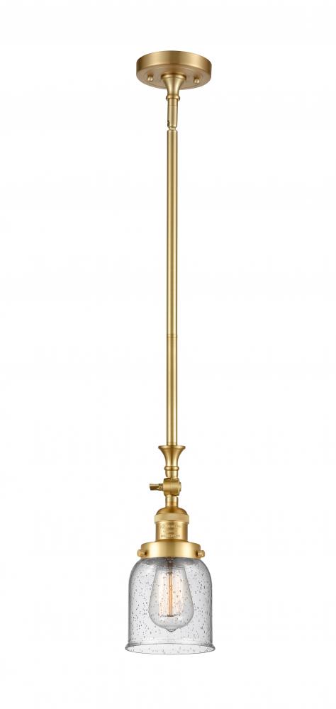 Bell - 1 Light - 5 inch - Satin Gold - Stem Hung - Adjustable Mini Pendant