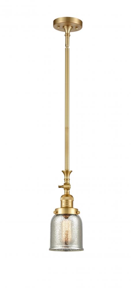 Bell - 1 Light - 5 inch - Satin Gold - Stem Hung - Adjustable Mini Pendant