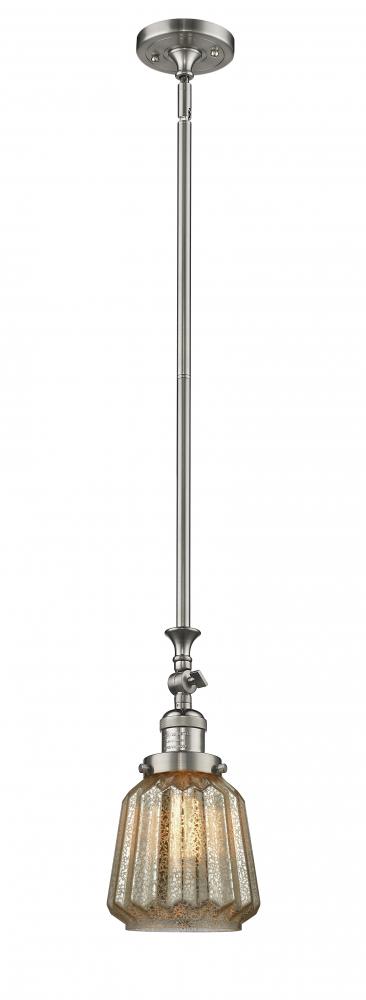 Chatham - 1 Light - 7 inch - Brushed Satin Nickel - Stem Hung - Adjustable Mini Pendant