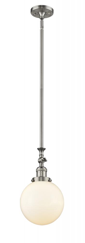 Beacon - 1 Light - 8 inch - Brushed Satin Nickel - Stem Hung - Adjustable Mini Pendant