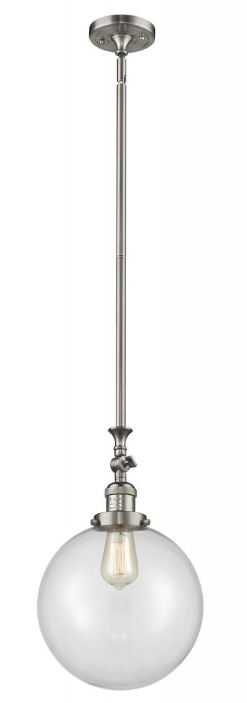 Beacon - 1 Light - 10 inch - Brushed Satin Nickel - Stem Hung - Adjustable Mini Pendant