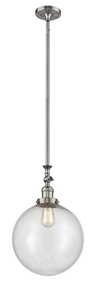 Beacon - 1 Light - 12 inch - Brushed Satin Nickel - Stem Hung - Adjustable Mini Pendant