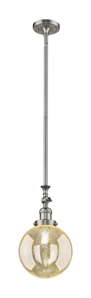 Beacon - 1 Light - 8 inch - Brushed Satin Nickel - Stem Hung - Adjustable Mini Pendant
