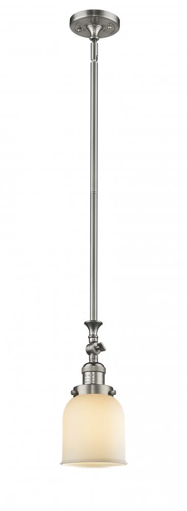 Bell - 1 Light - 5 inch - Brushed Satin Nickel - Stem Hung - Adjustable Mini Pendant