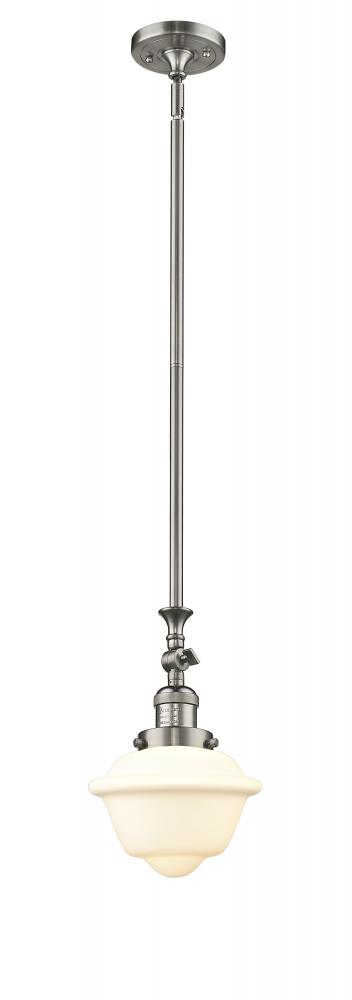 Oxford - 1 Light - 7 inch - Brushed Satin Nickel - Stem Hung - Adjustable Mini Pendant