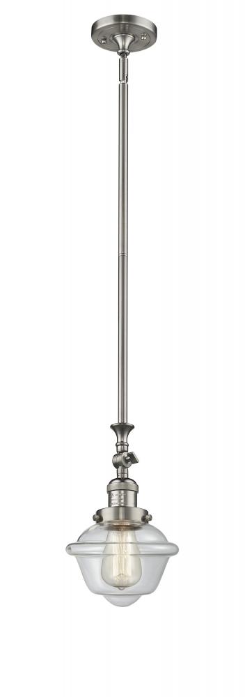 Oxford - 1 Light - 7 inch - Brushed Satin Nickel - Stem Hung - Adjustable Mini Pendant