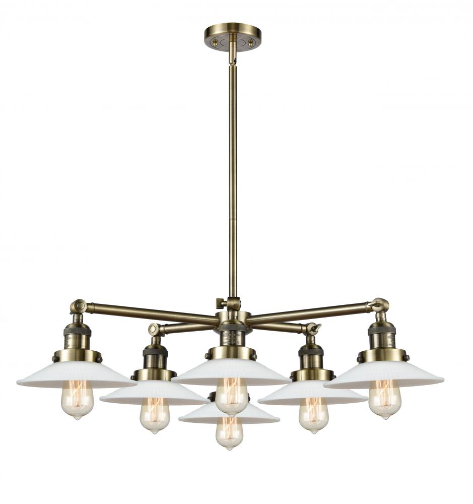 Halophane 6 Light Chandelier