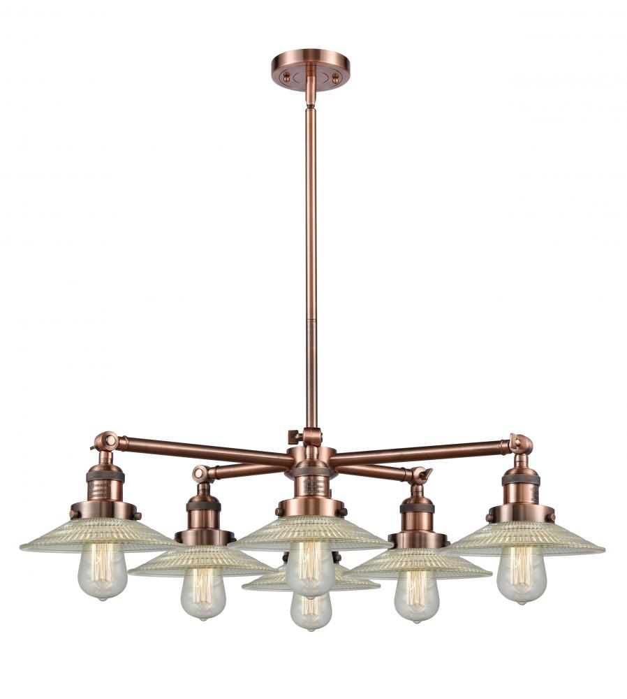 Halophane 6 Light Chandelier