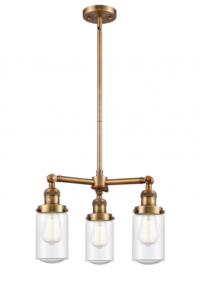 Dover - 3 Light - 17 inch - Brushed Brass - Stem Hung - Chandelier