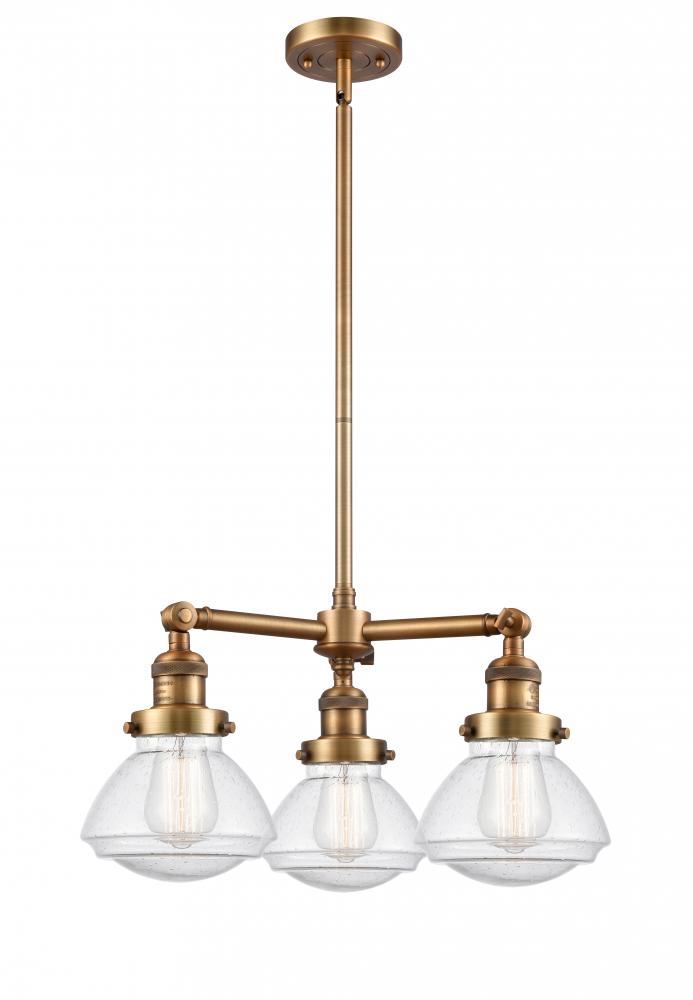 Olean - 3 Light - 19 inch - Brushed Brass - Stem Hung - Chandelier