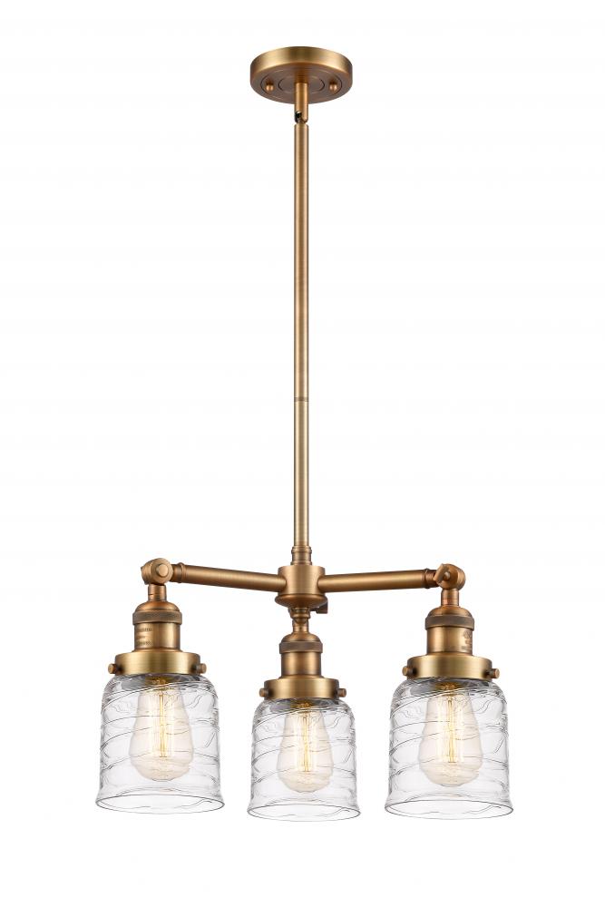 Bell - 3 Light - 19 inch - Brushed Brass - Stem Hung - Chandelier