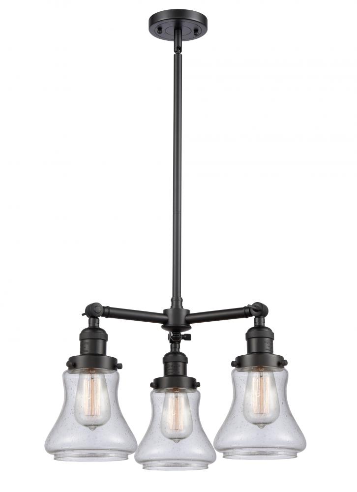 Bellmont - 3 Light - 18 inch - Matte Black - Stem Hung - Chandelier