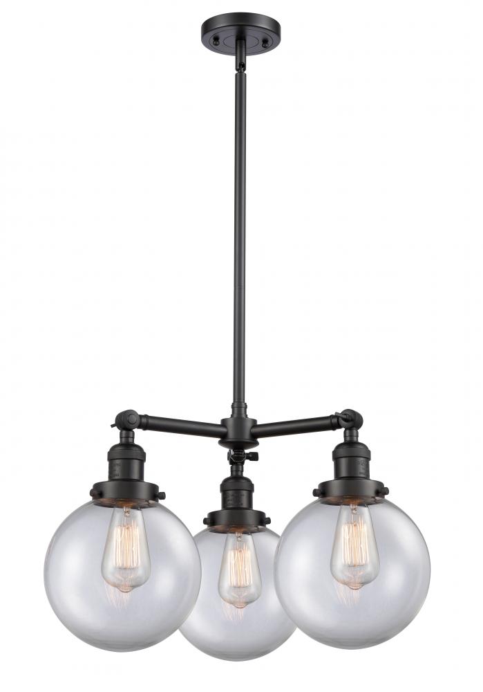 Beacon - 3 Light - 22 inch - Matte Black - Stem Hung - Chandelier