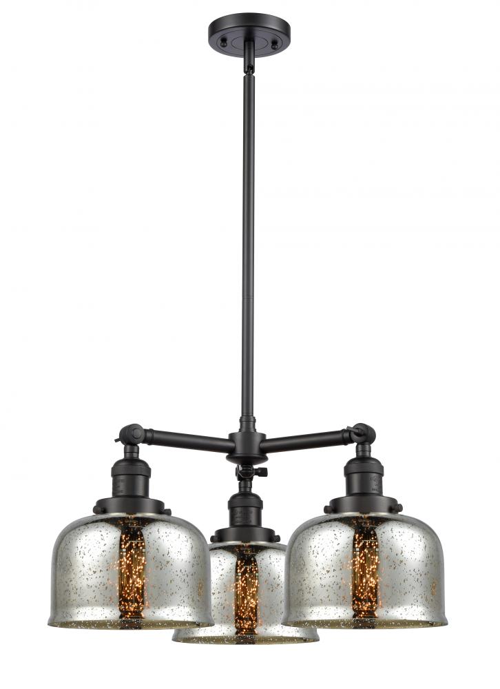 Bell - 3 Light - 22 inch - Matte Black - Stem Hung - Chandelier