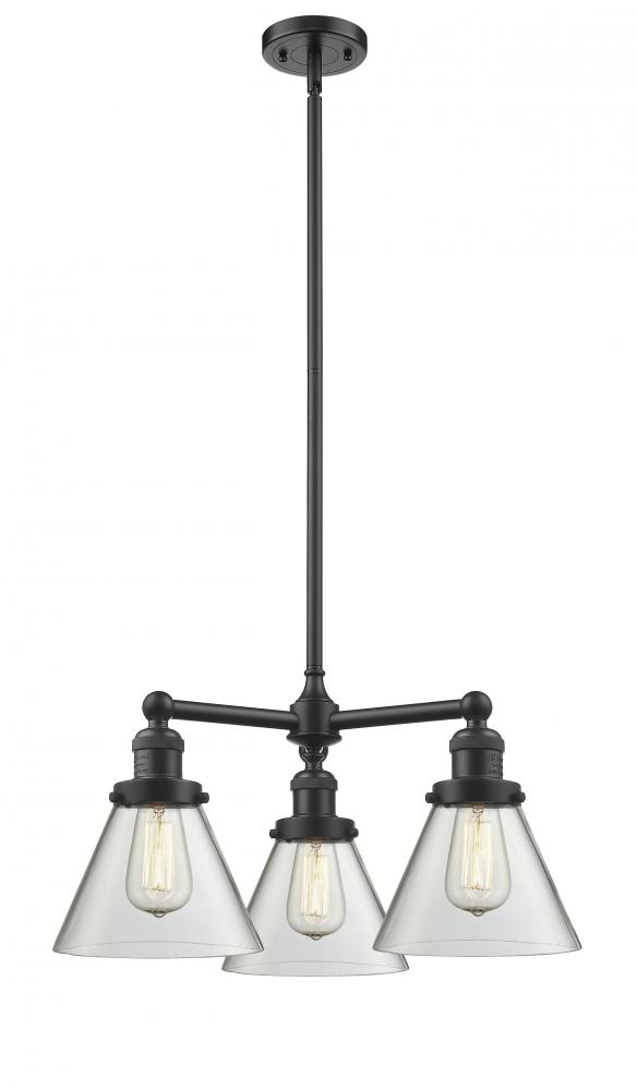 Cone - 3 Light - 22 inch - Oil Rubbed Bronze - Stem Hung - Chandelier