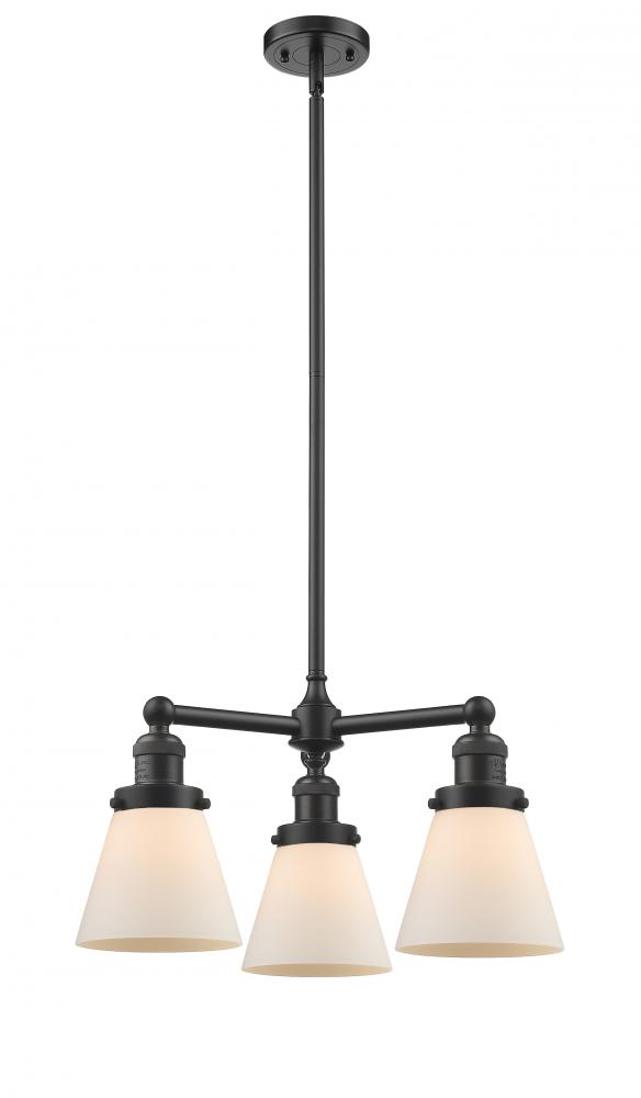 Cone - 3 Light - 19 inch - Oil Rubbed Bronze - Stem Hung - Chandelier