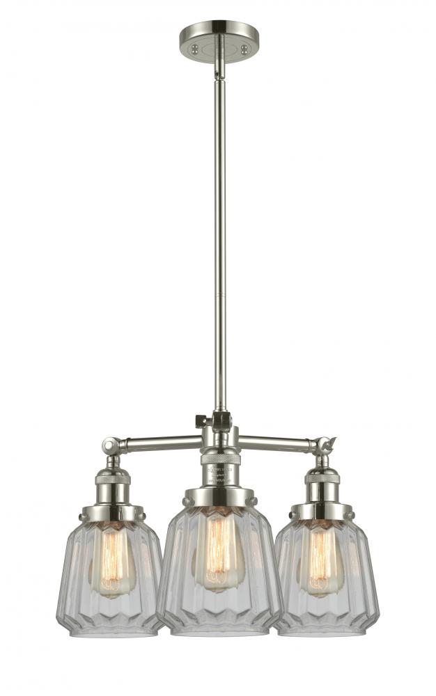 Chatham - 3 Light - 24 inch - Polished Nickel - Stem Hung - Chandelier