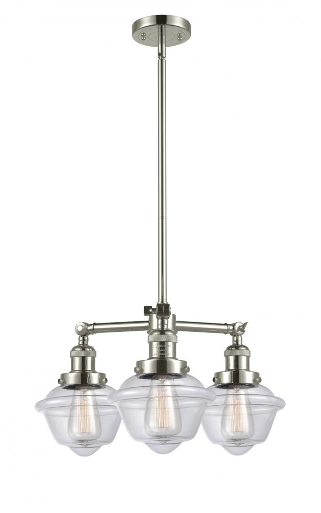 Oxford - 3 Light - 20 inch - Polished Nickel - Stem Hung - Chandelier